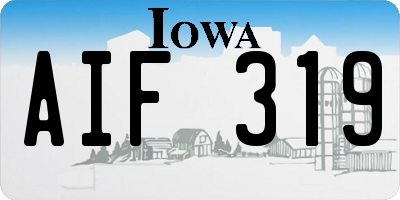 IA license plate AIF319