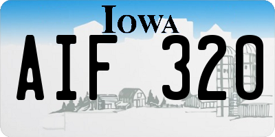 IA license plate AIF320
