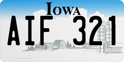 IA license plate AIF321