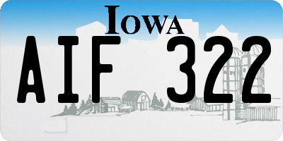 IA license plate AIF322