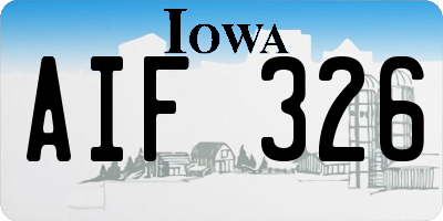 IA license plate AIF326