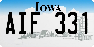IA license plate AIF331