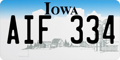 IA license plate AIF334