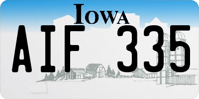 IA license plate AIF335