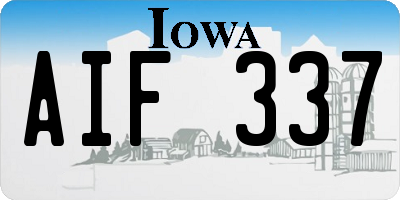IA license plate AIF337