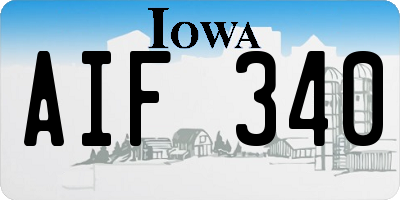 IA license plate AIF340
