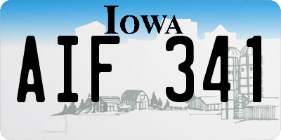 IA license plate AIF341
