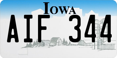 IA license plate AIF344