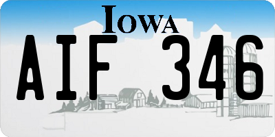 IA license plate AIF346