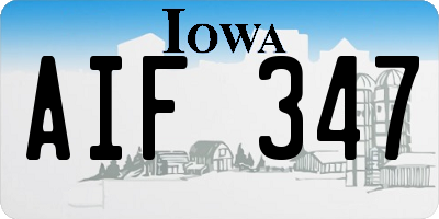 IA license plate AIF347