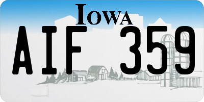IA license plate AIF359