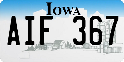 IA license plate AIF367