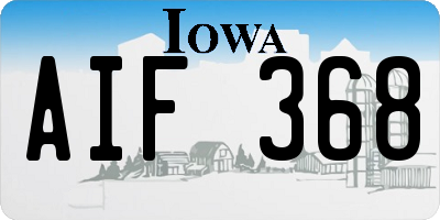 IA license plate AIF368