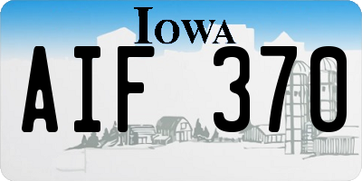 IA license plate AIF370