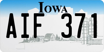 IA license plate AIF371