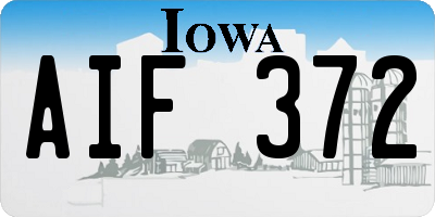 IA license plate AIF372