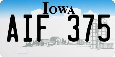 IA license plate AIF375