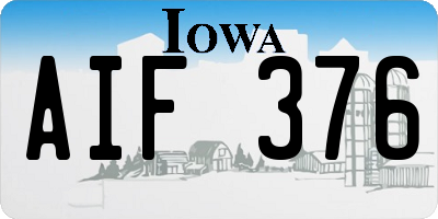 IA license plate AIF376