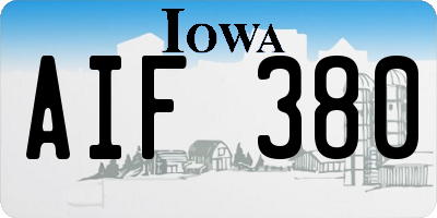 IA license plate AIF380