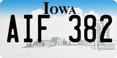 IA license plate AIF382