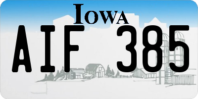 IA license plate AIF385