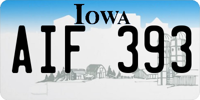 IA license plate AIF393