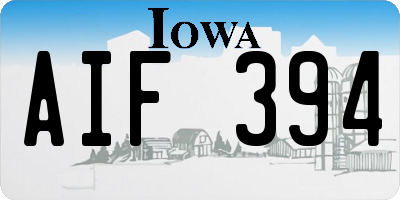 IA license plate AIF394