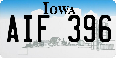 IA license plate AIF396