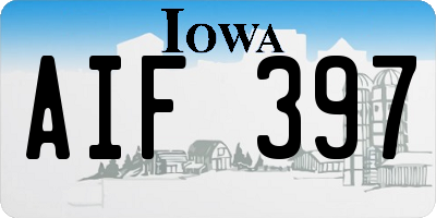 IA license plate AIF397