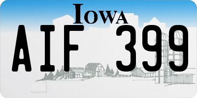 IA license plate AIF399