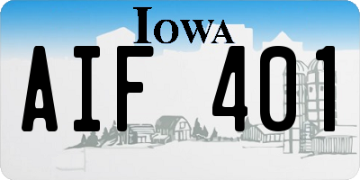 IA license plate AIF401