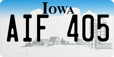 IA license plate AIF405