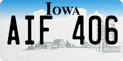 IA license plate AIF406