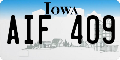 IA license plate AIF409