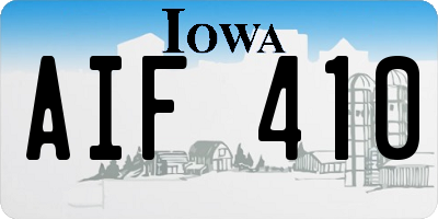 IA license plate AIF410