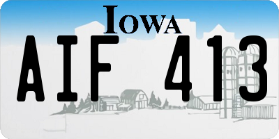 IA license plate AIF413