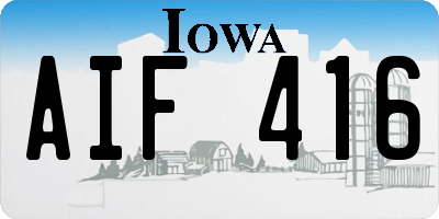 IA license plate AIF416