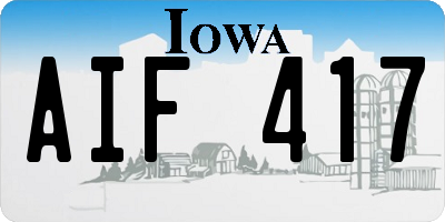 IA license plate AIF417