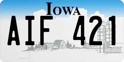 IA license plate AIF421