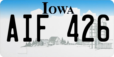 IA license plate AIF426