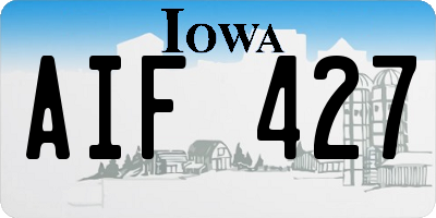 IA license plate AIF427