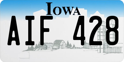 IA license plate AIF428