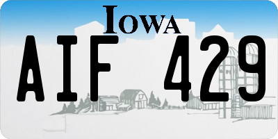 IA license plate AIF429