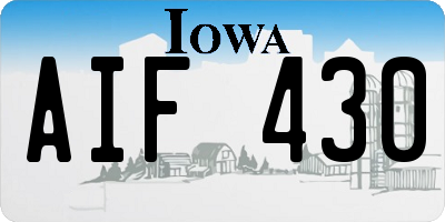 IA license plate AIF430