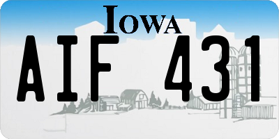 IA license plate AIF431