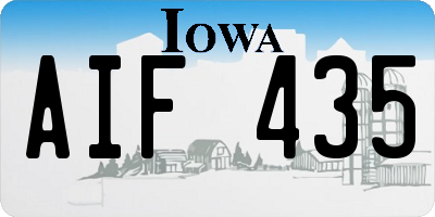 IA license plate AIF435