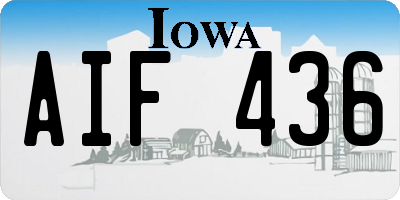 IA license plate AIF436