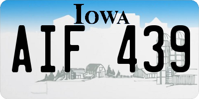 IA license plate AIF439