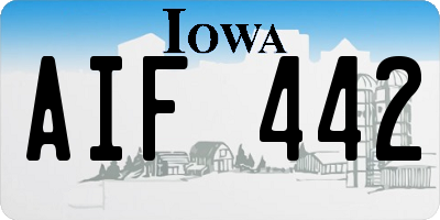 IA license plate AIF442