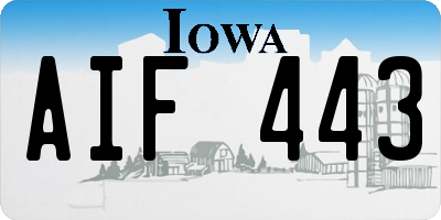IA license plate AIF443